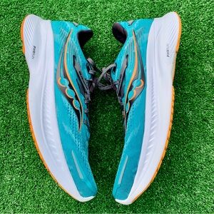 Saucony Guide 16 Mens 10 Shoes Road Race Responsive Stability Trainer Blue White